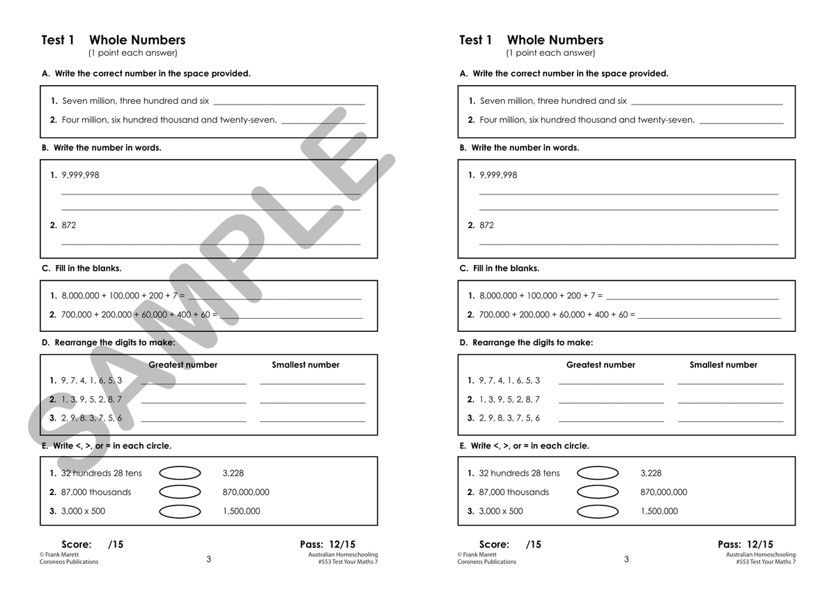 Test Your Maths 7 sample page