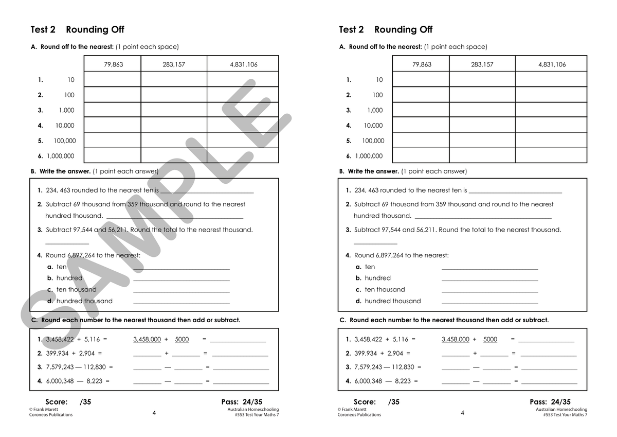 Test Your Maths 7 sample page