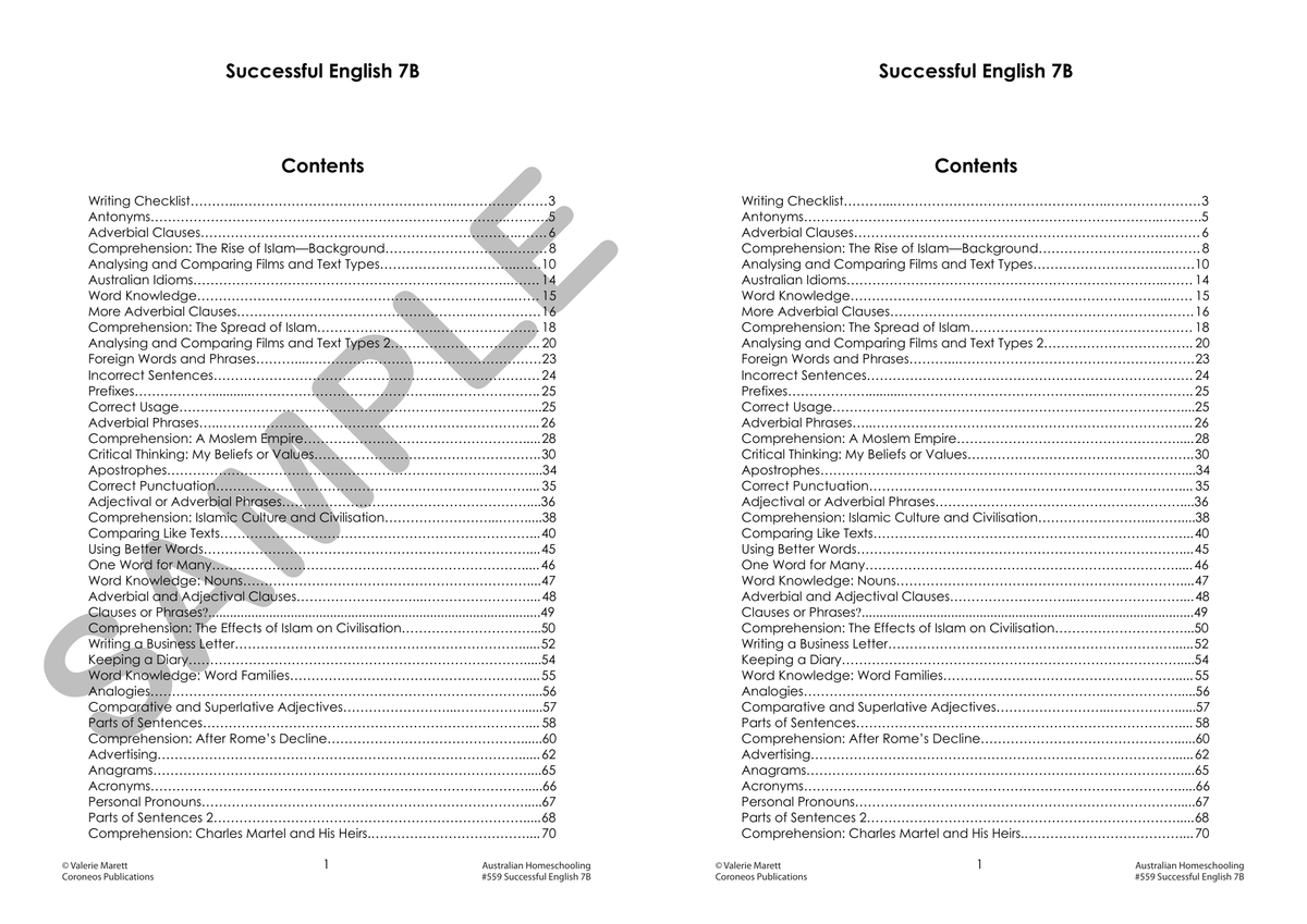 Successful English 7B (Years 7-9) sample page