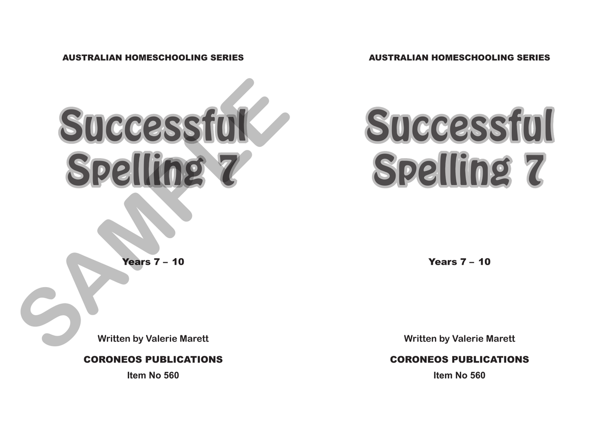 Successful Spelling 7 sample page