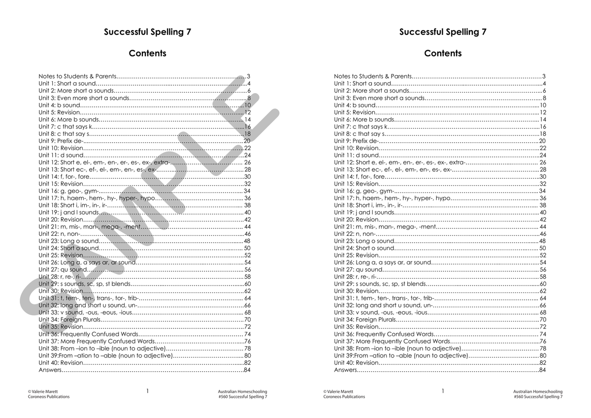 Successful Spelling 7 sample page