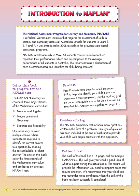 Back to Basics - NAPLAN* Naplan Numeracy: Year 3