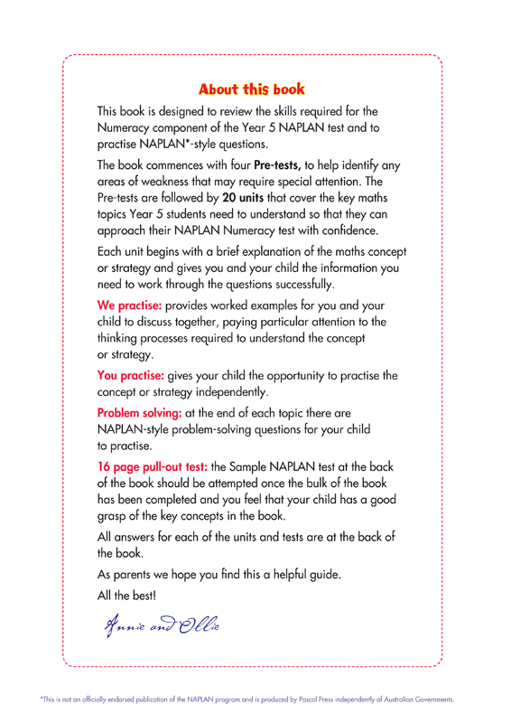 Back to Basics - NAPLAN* Naplan Numeracy: Year 5