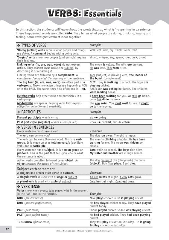 Targeting Grammar - Teacher's Guide: Middle Primary