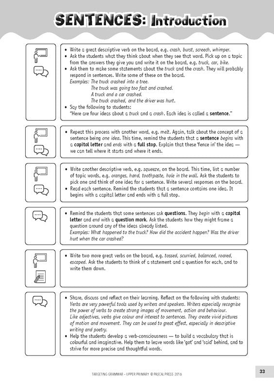 Targeting Grammar - Teacher's Guide: Upper Primary