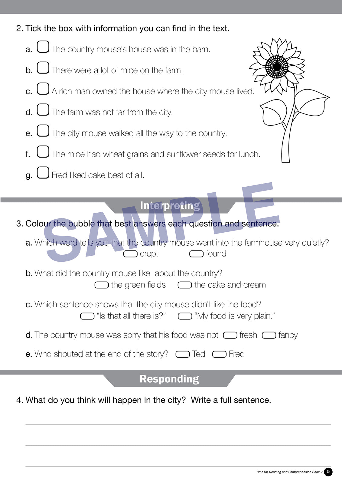 Time for Reading Comprehension - Year 2