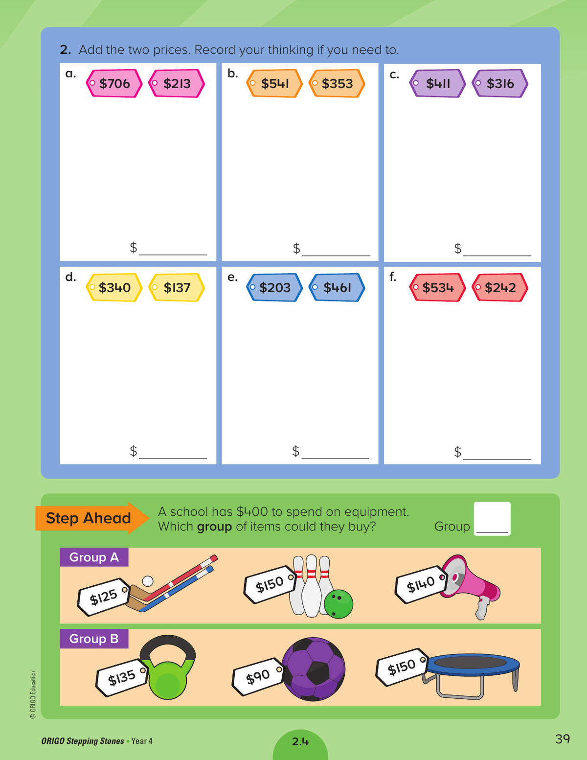 Stepping Stones - Student Journal: Year 4 sample page