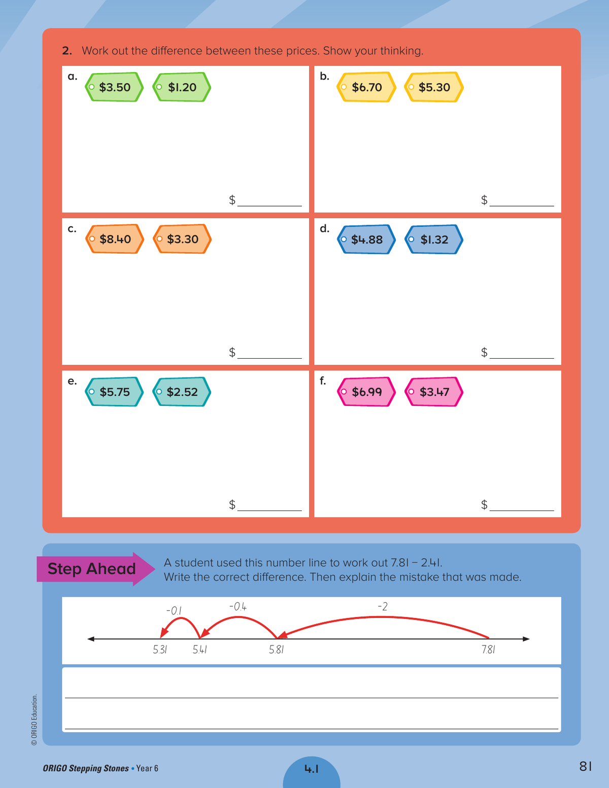 Stepping Stones - Student Journal: Year 6 sample page