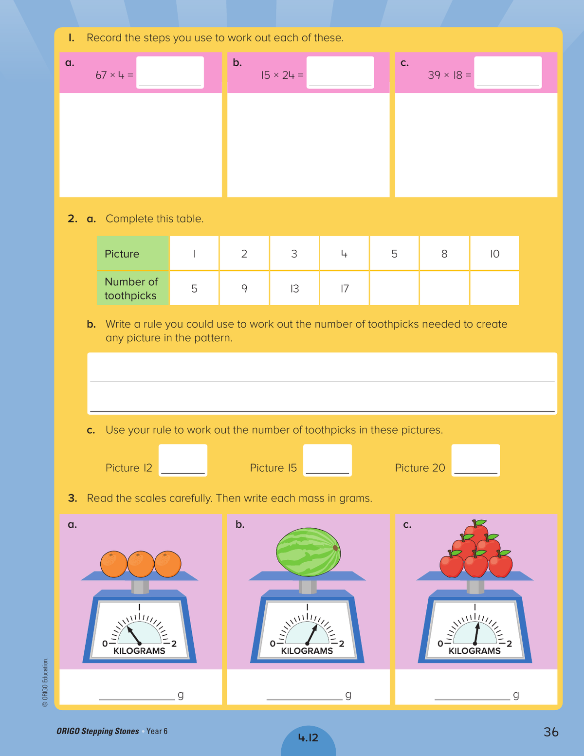 Stepping Stones - Student Practice Book: Year 6 sample page