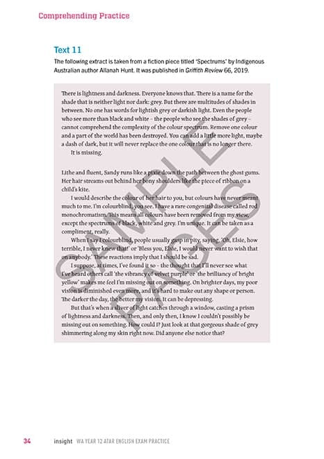 WA Year 12 ATAR English Exam Practice