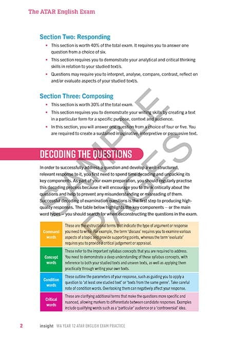 WA Year 12 ATAR English Exam Practice