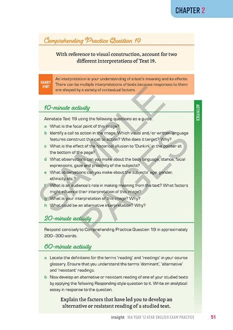 WA Year 12 ATAR English Exam Practice