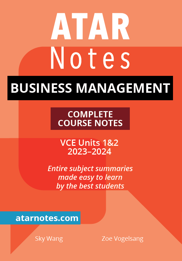 ATAR Notes VCE - Units 1 & 2 Complete Course Notes: Business Management (2023-2024)