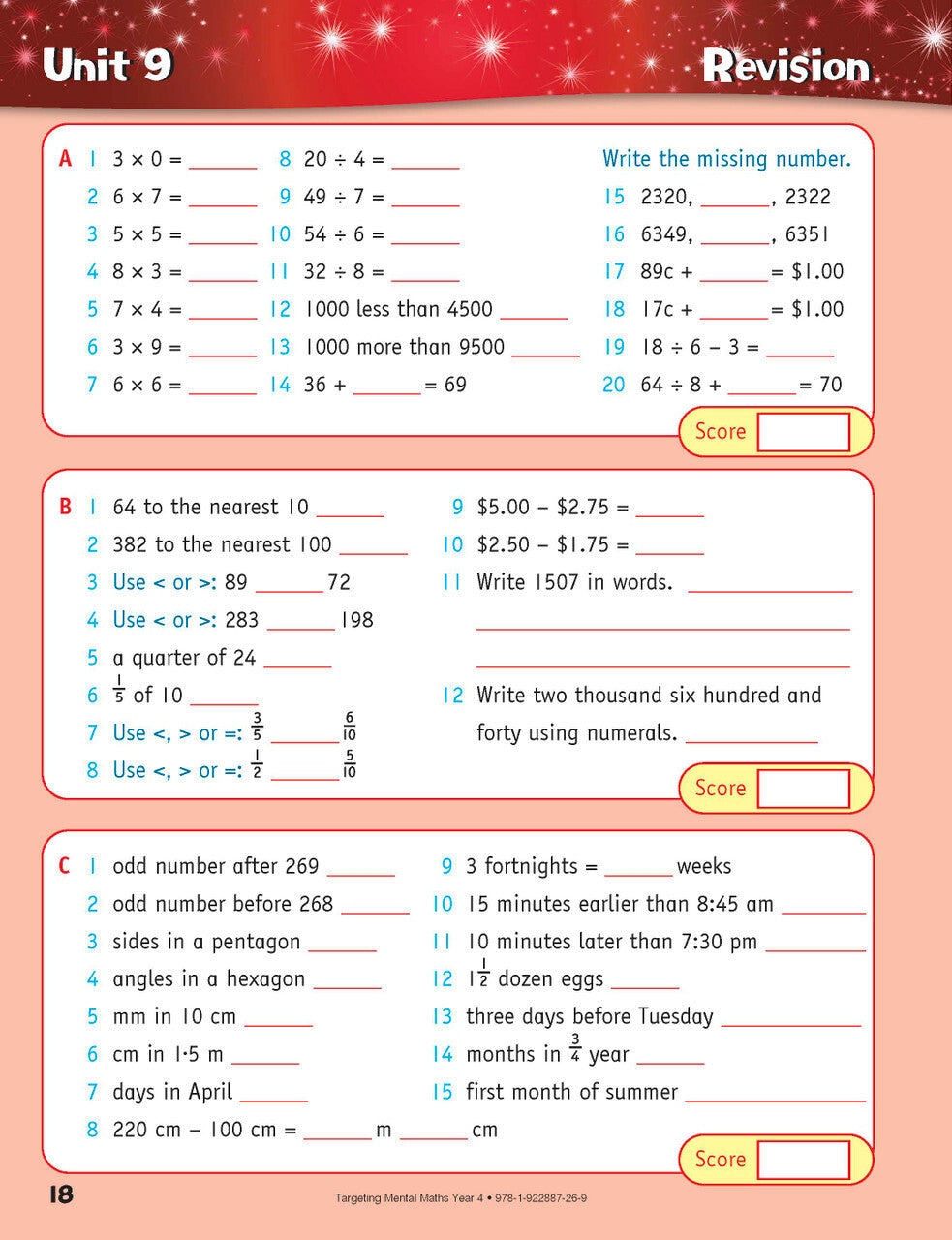 Targeting Maths Australian Curriculum Edition - Mental Maths: Year 4