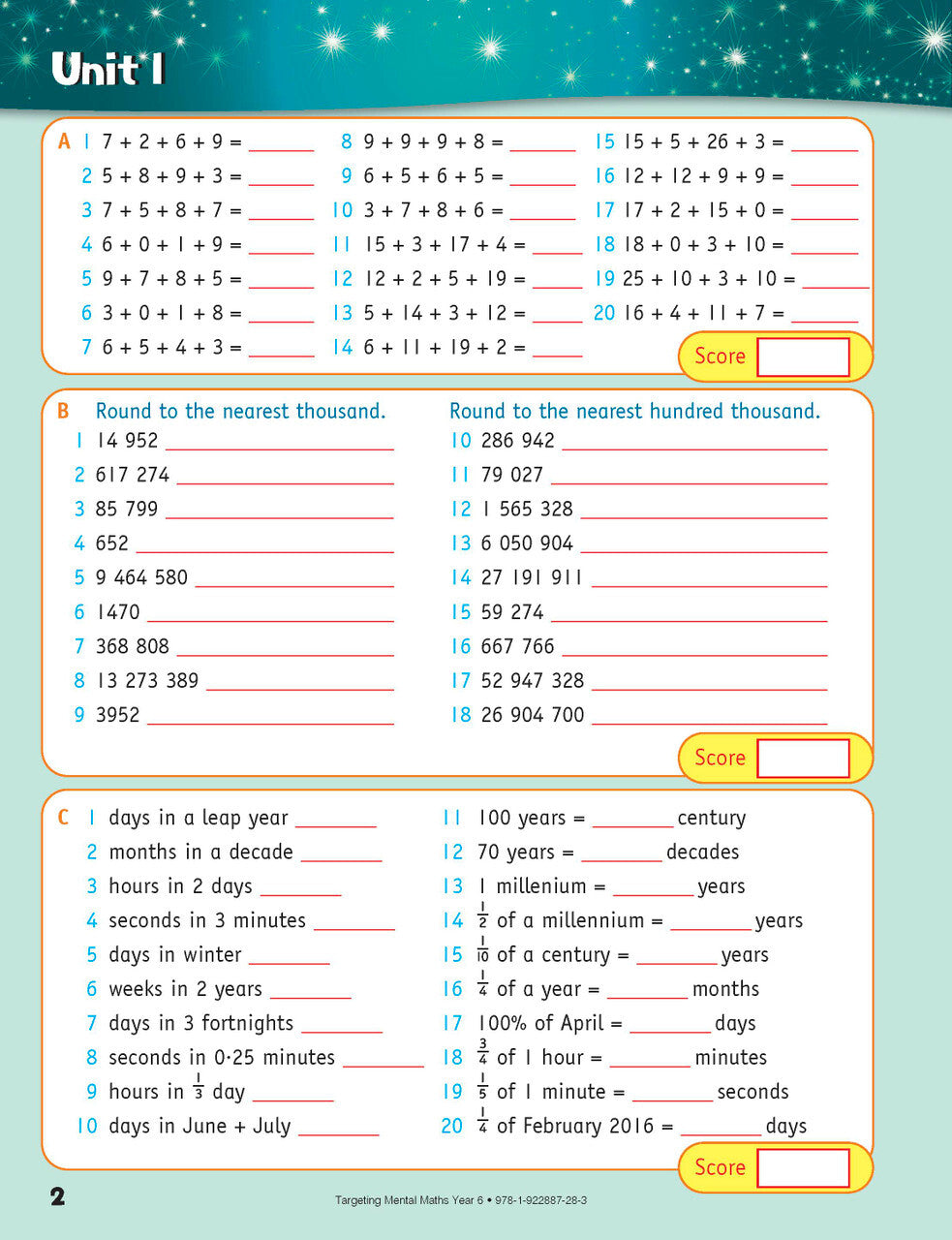 Targeting Maths Australian Curriculum Edition - Mental Maths: Year 6