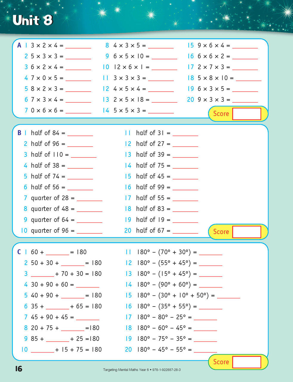 Targeting Maths Australian Curriculum Edition - Mental Maths: Year 6