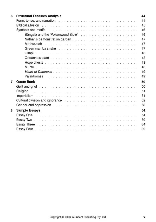ATAR Notes Text Guide - The Poisonwood Bible by Barbara Kingsolver