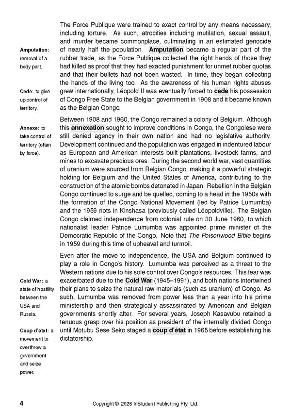 ATAR Notes Text Guide - The Poisonwood Bible by Barbara Kingsolver