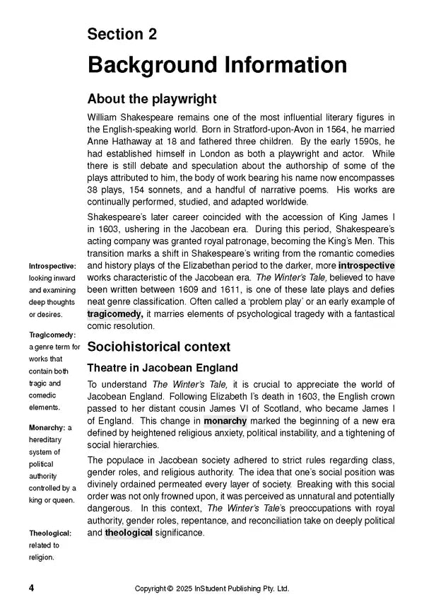 ATAR Notes Text Guide: The Winter's Tale by William Shakespeare