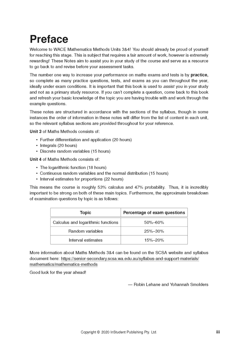 ATAR Notes WACE - Year 12 Complete Course Notes: Maths Methods (2024-2026)