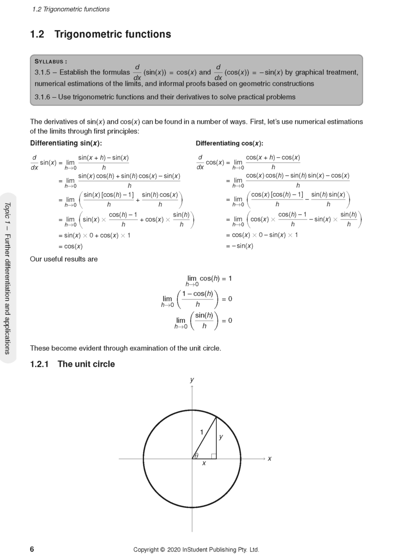 ATAR Notes WACE - Year 12 Complete Course Notes: Maths Methods (2024-2026)
