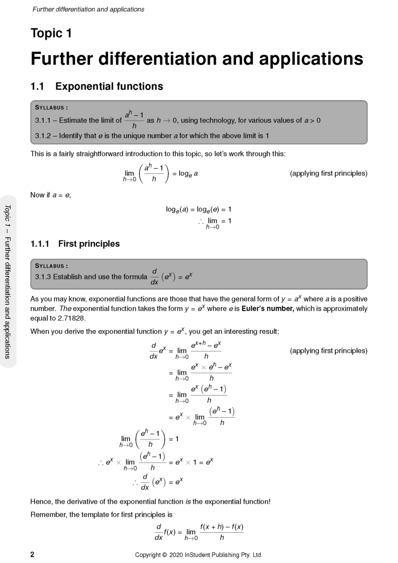 ATAR Notes WACE - Year 12 Complete Course Notes: Maths Methods (2024-2026)
