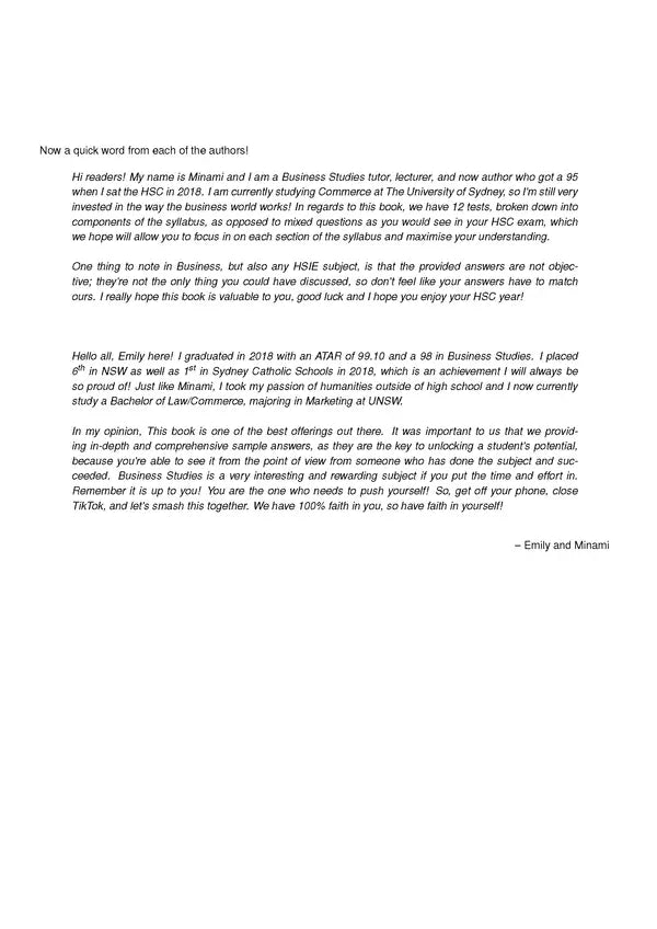 ATAR Notes HSC (Year 12) Topic Tests: Business Studies (2024-2026)