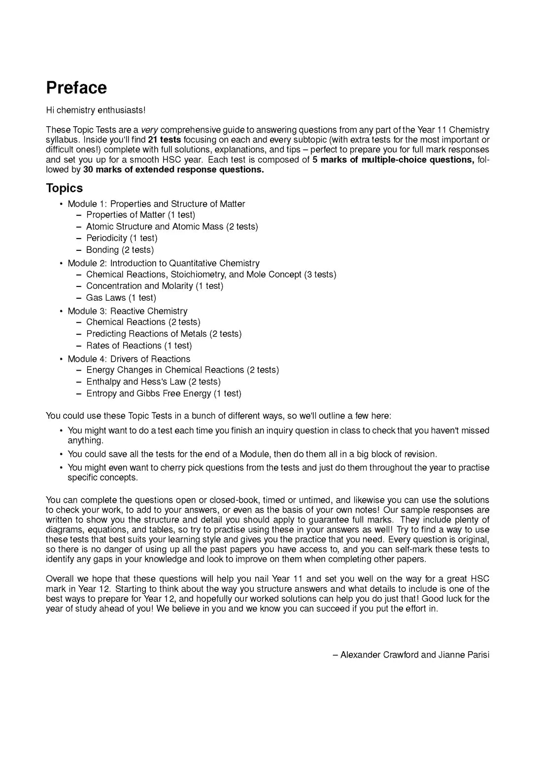 ATAR Notes HSC (Year 11) Topic Tests: Chemistry (2024-2026)