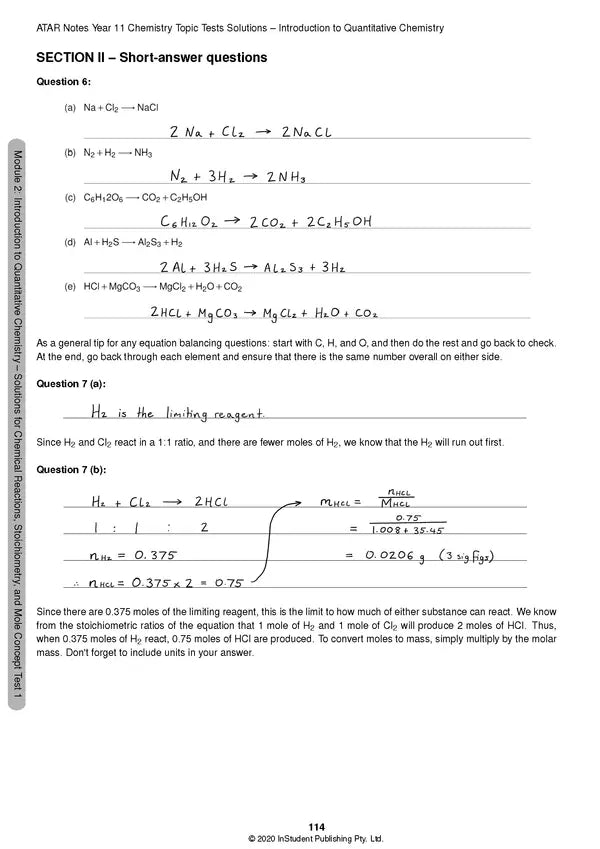 ATAR Notes HSC (Year 11) Topic Tests: Chemistry (2024-2026)