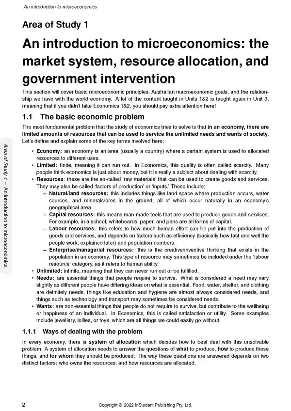 ATAR Notes VCE Economics 3&4 Notes (2024-2026)