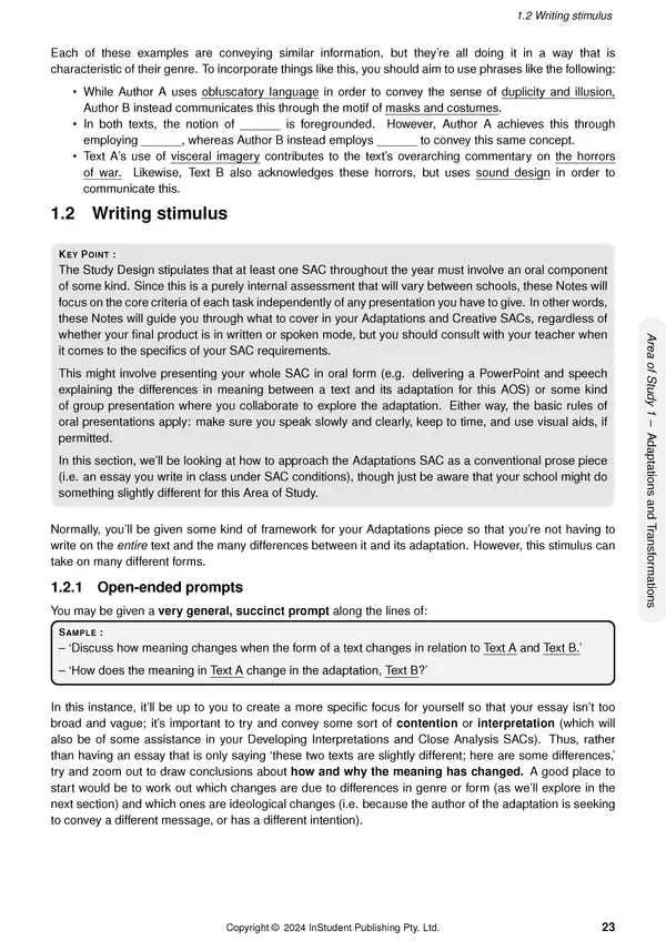ATAR Notes VCE Literature 3 & 4 Notes (2024-2026)