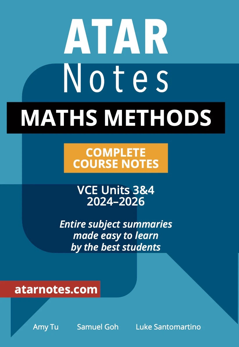 ATAR Notes VCE Maths Methods 3 & 4 Notes (2024-2026)
