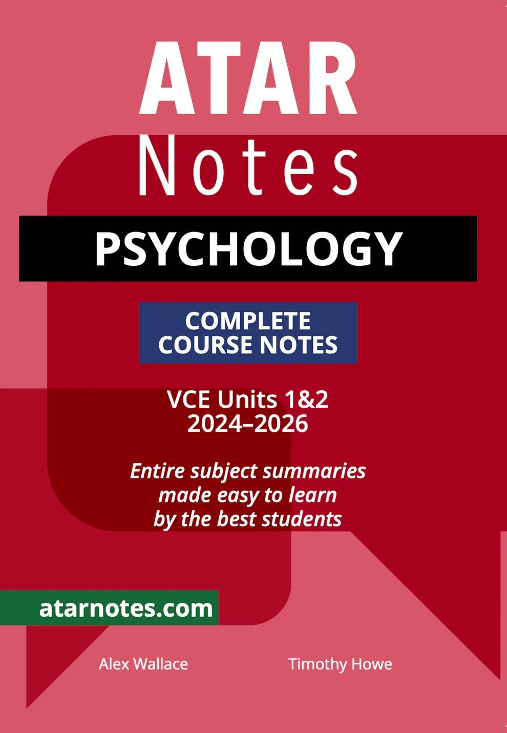 ATAR Notes VCE - Units 1 & 2 Complete Course Notes: Psychology (2024-2026)