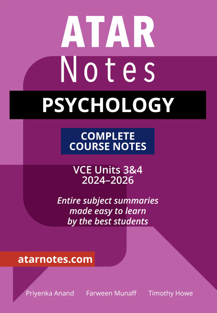 ATAR Notes VCE - Units 3 & 4 Complete Course Notes: Psychology (2024-2026)