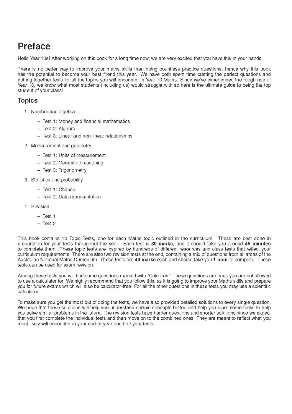 ATAR Notes Australian Curriculum - Year 10: Maths Topic Tests (2024-2026)