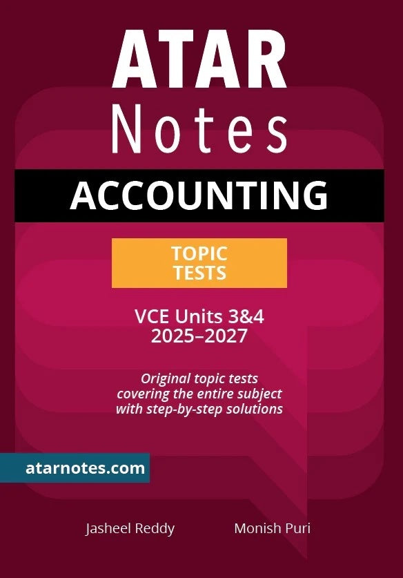 ATAR Notes VCE - Units 3 & 4 Topic Tests: Accounting (2025-2027)