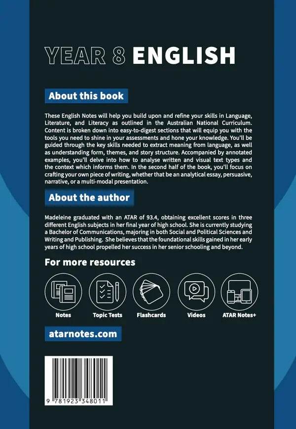 ATAR Notes Year 8 English Notes (2025–2027)