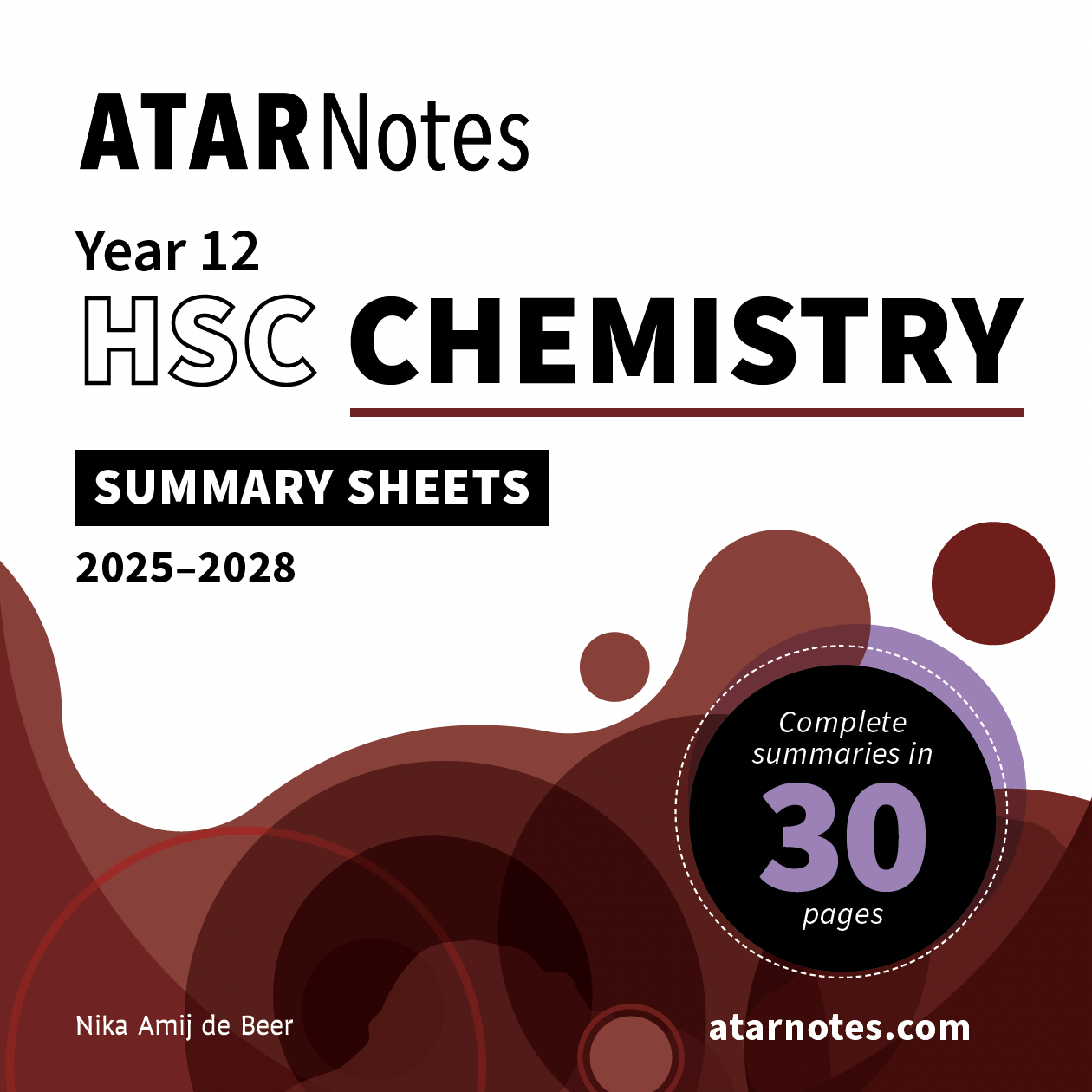 ATAR Notes HSC Year 12 Chemistry Summary Sheets (2025-2028)