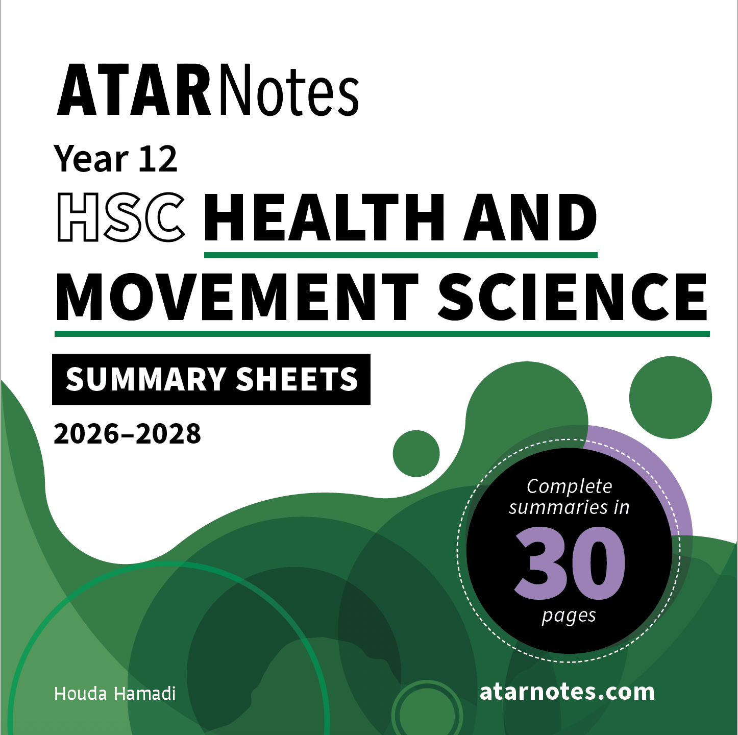 ATAR Notes HSC Year 12 Health and Movement Science Summary Sheets (2026-2028)