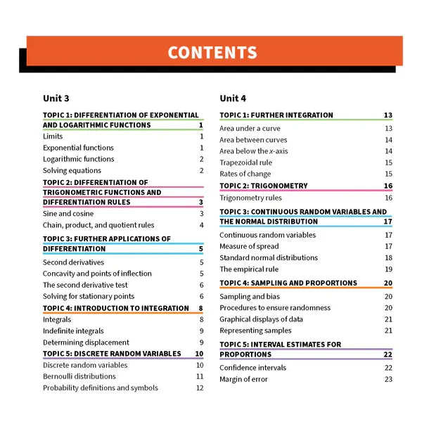 ATAR Notes QCE Maths Methods 3&4 Summary Sheets (2026-2028)