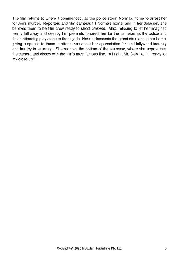 ATAR Notes Text Guide - Sunset Boulevard by Billy Wilder