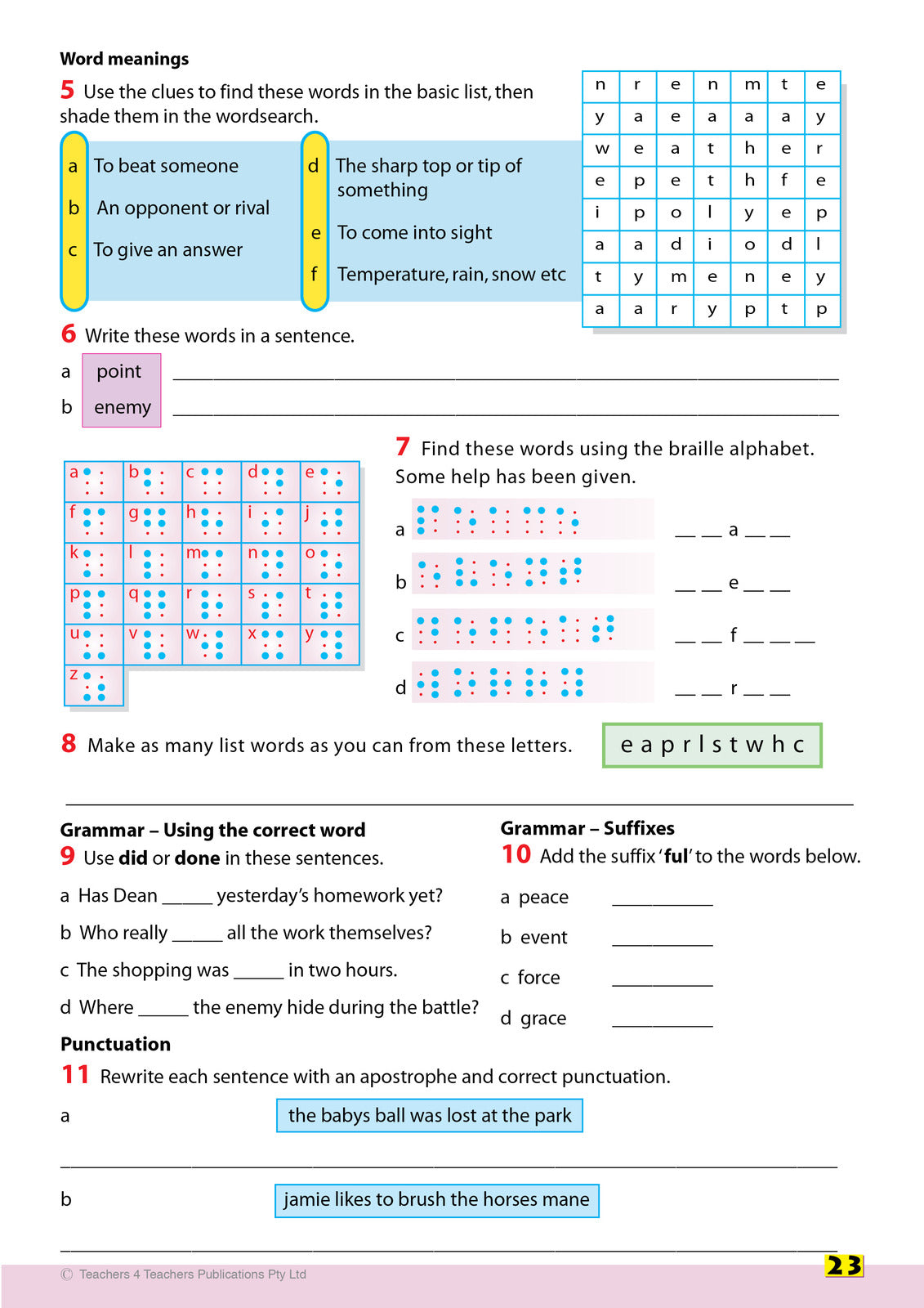 Spelling Conventions - Second Edition: Year 4