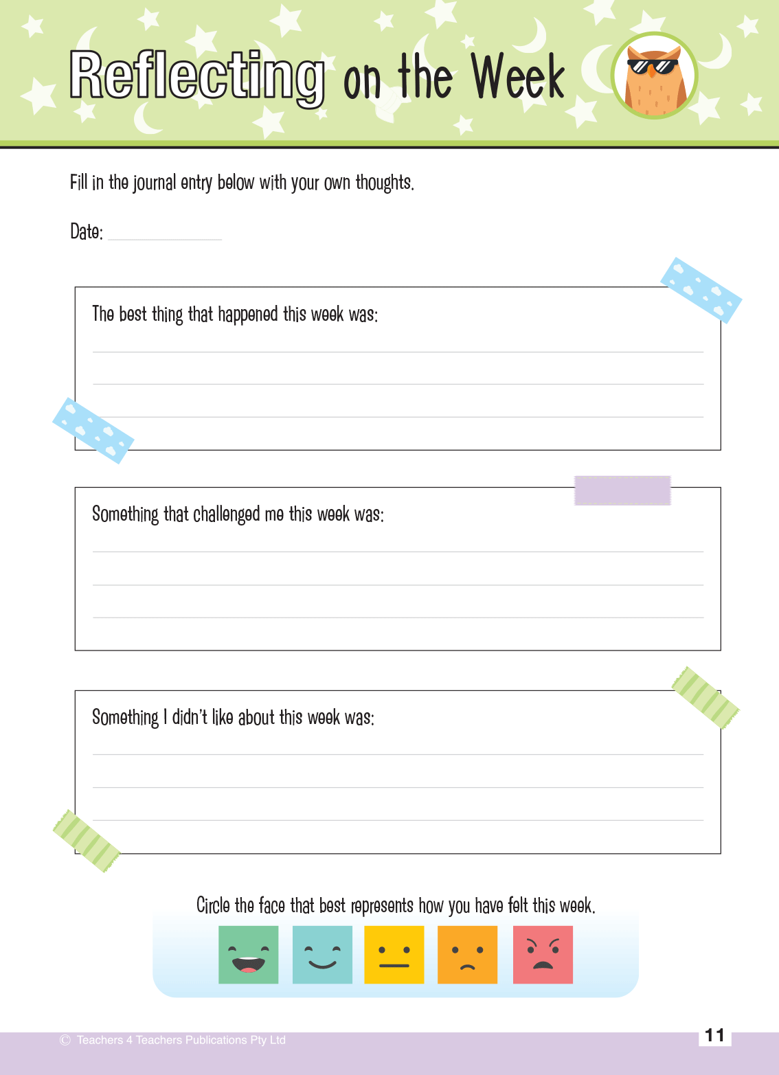 My Wellbeing Journal - Years 3 & 4