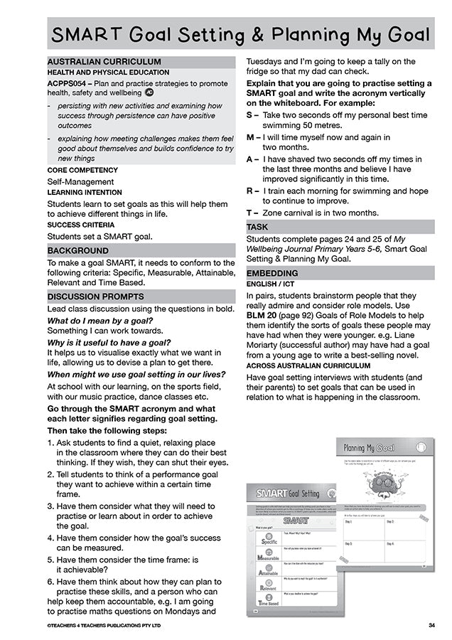 My Wellbeing Teacher's Manual: Years 5-6