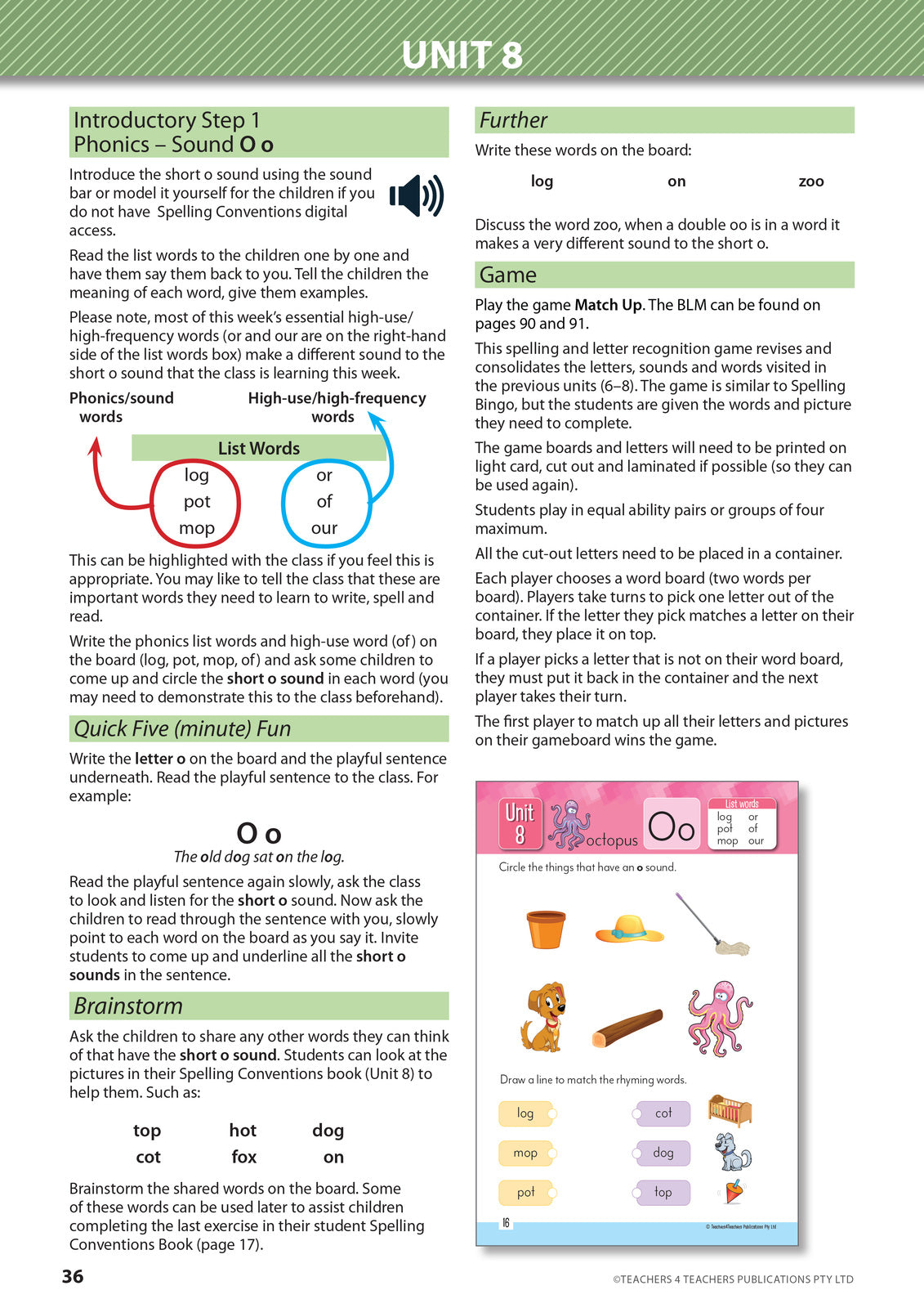 Spelling Conventions - Teacher's Book with Games: Foundation