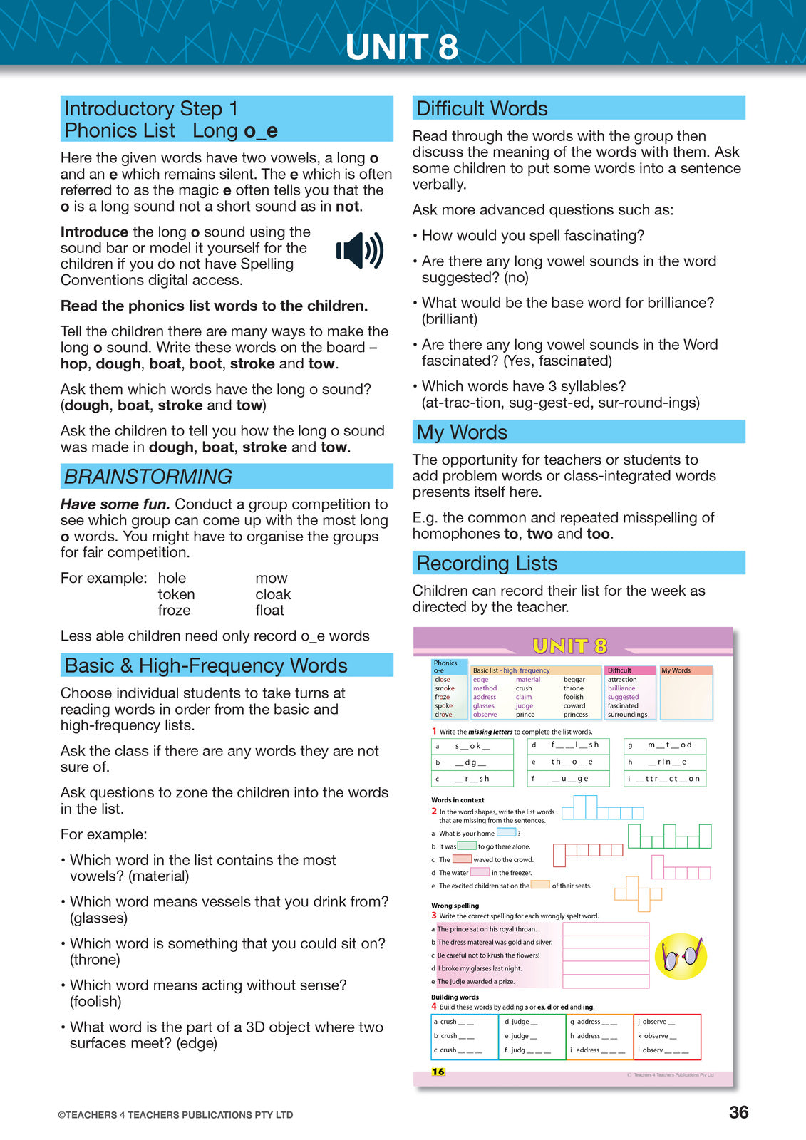 Spelling Conventions - Teacher's Book with Games: Year 4
