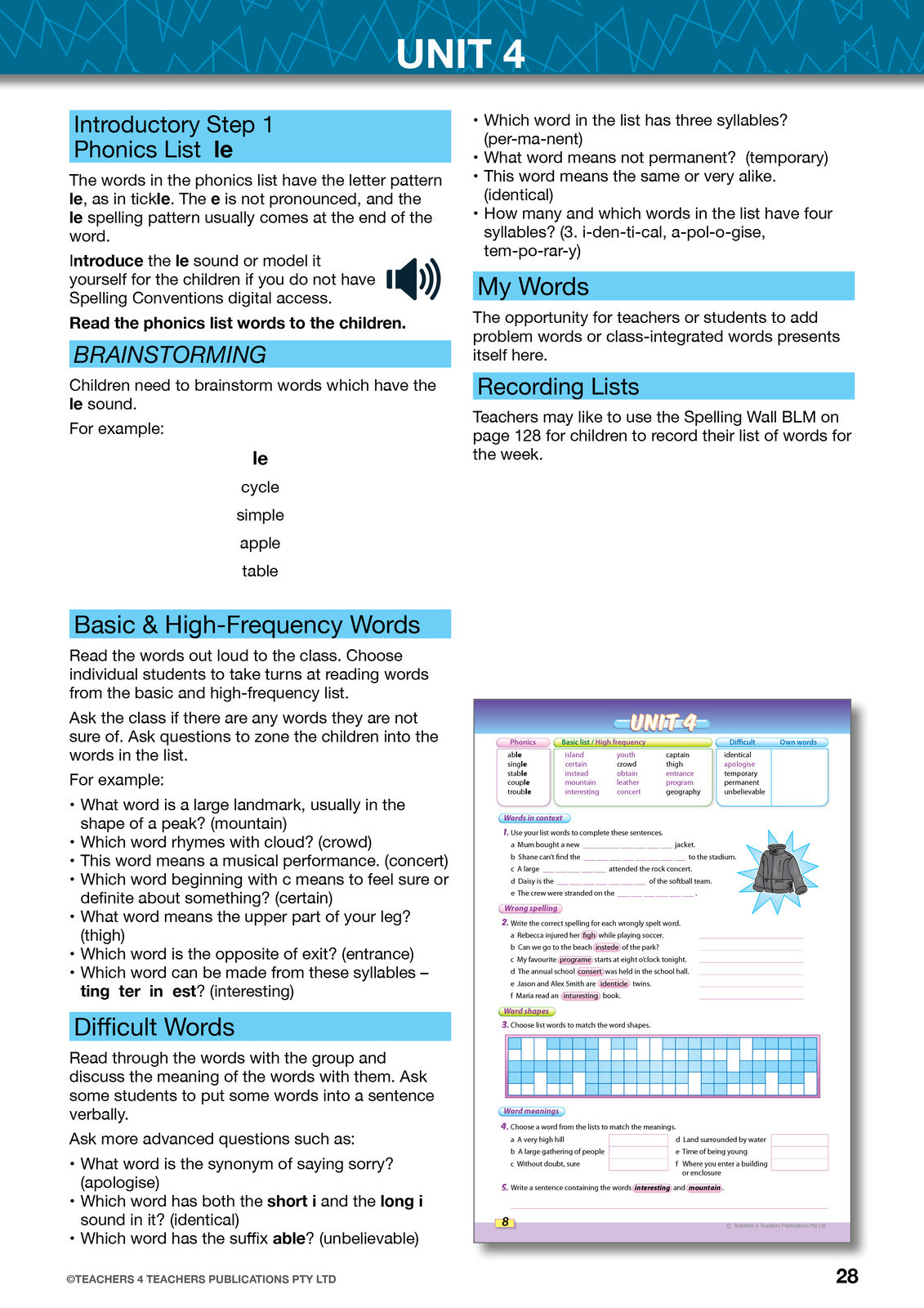 Spelling Conventions - Teacher's Book with Games: Year 5