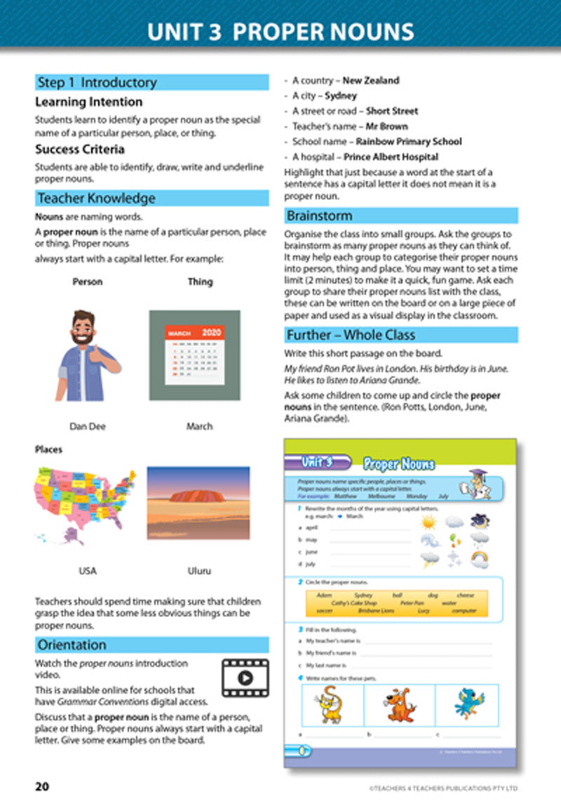 Grammar Conventions - Teacher's Book with Games: Year 2