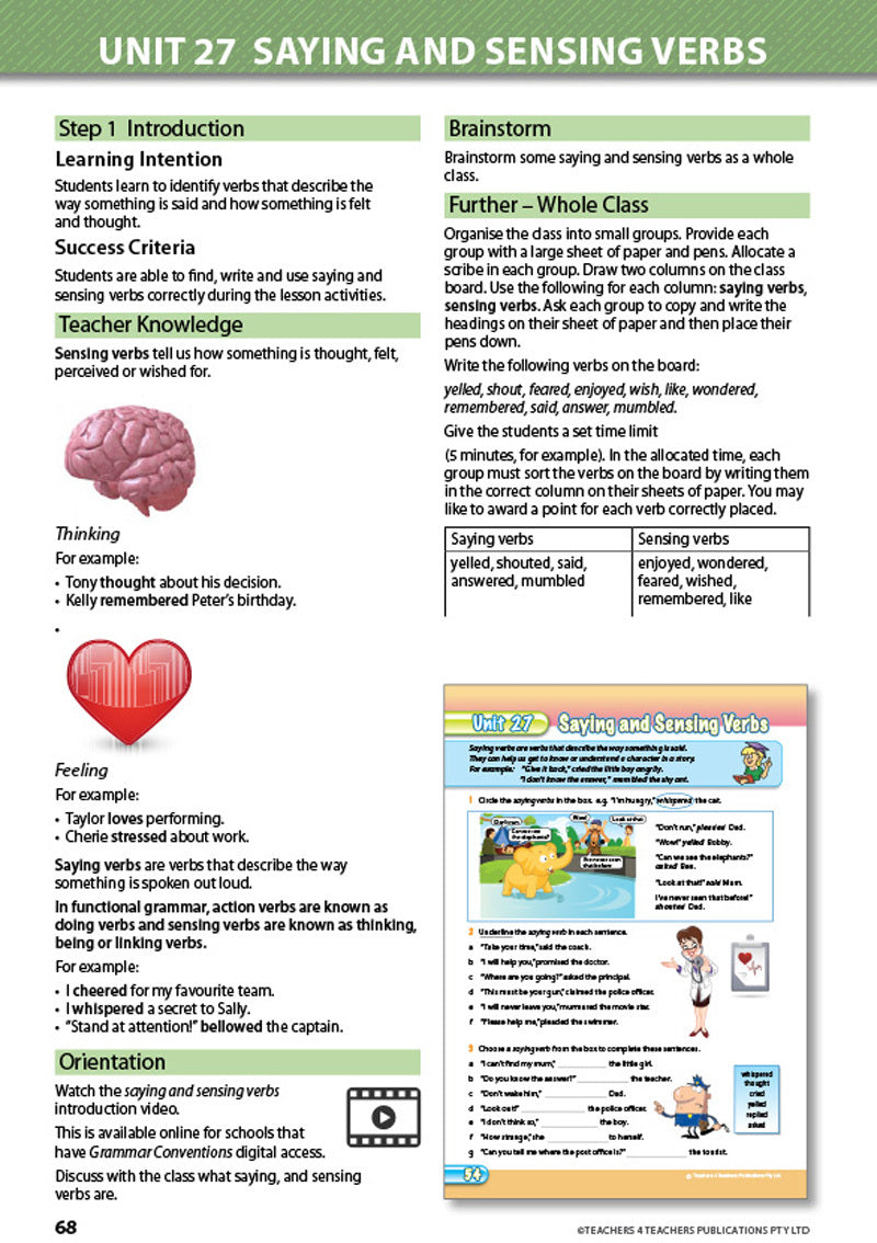 Grammar Conventions - Teacher's Book with Games: Year 3