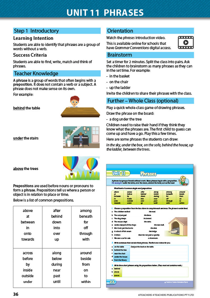 Grammar Conventions - Teacher's Book with Games: Year 4